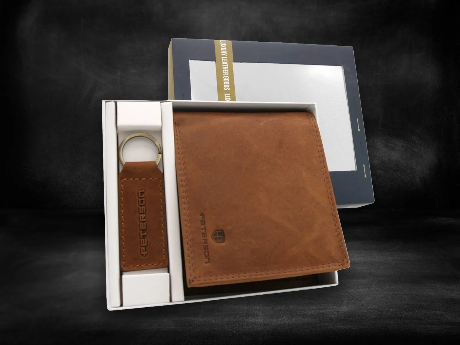 Peterson Nagy Sima Gravírozott Pénztárca - Világos barna